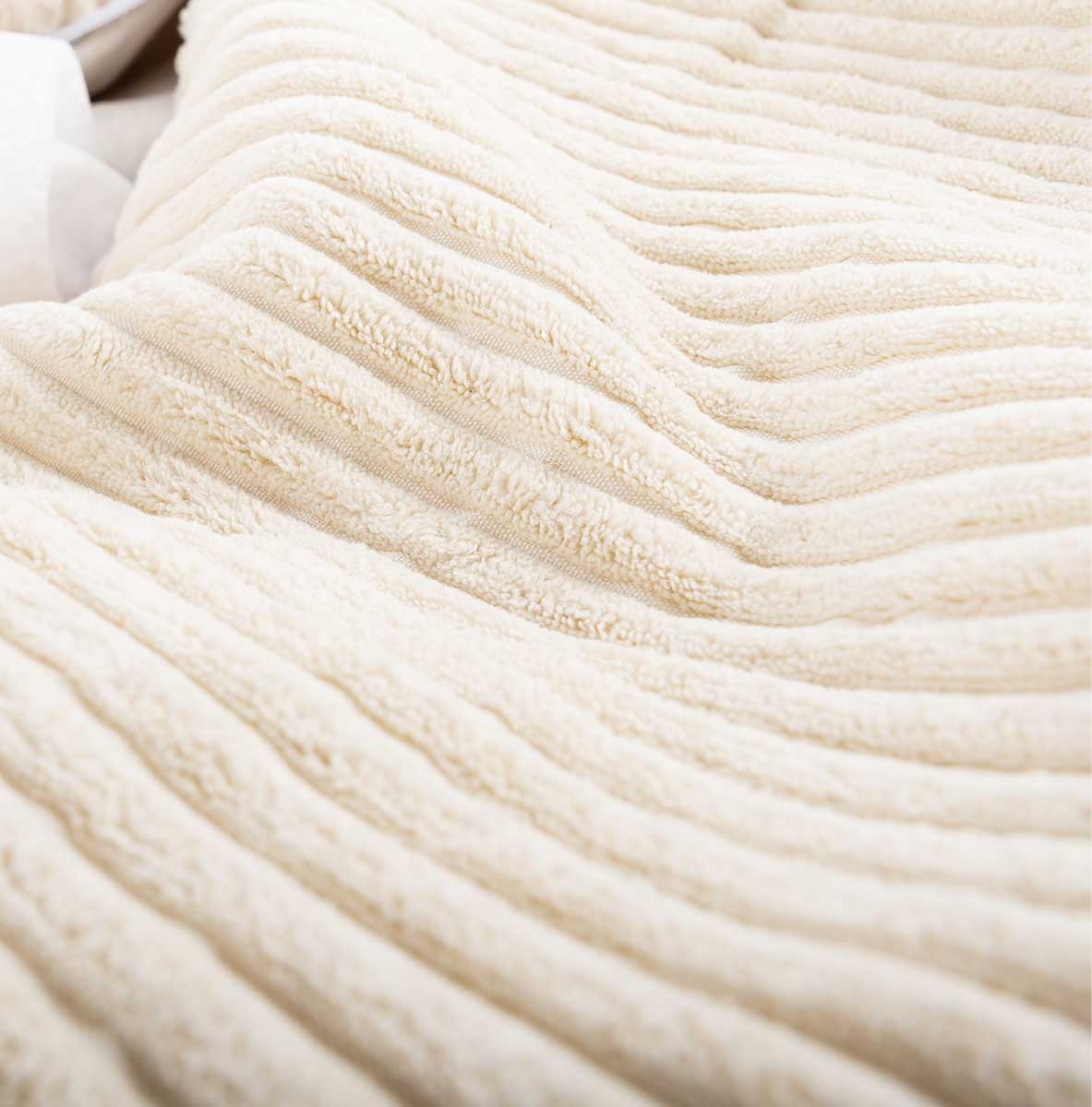 Pouf Poire Velours Côtelé Beige