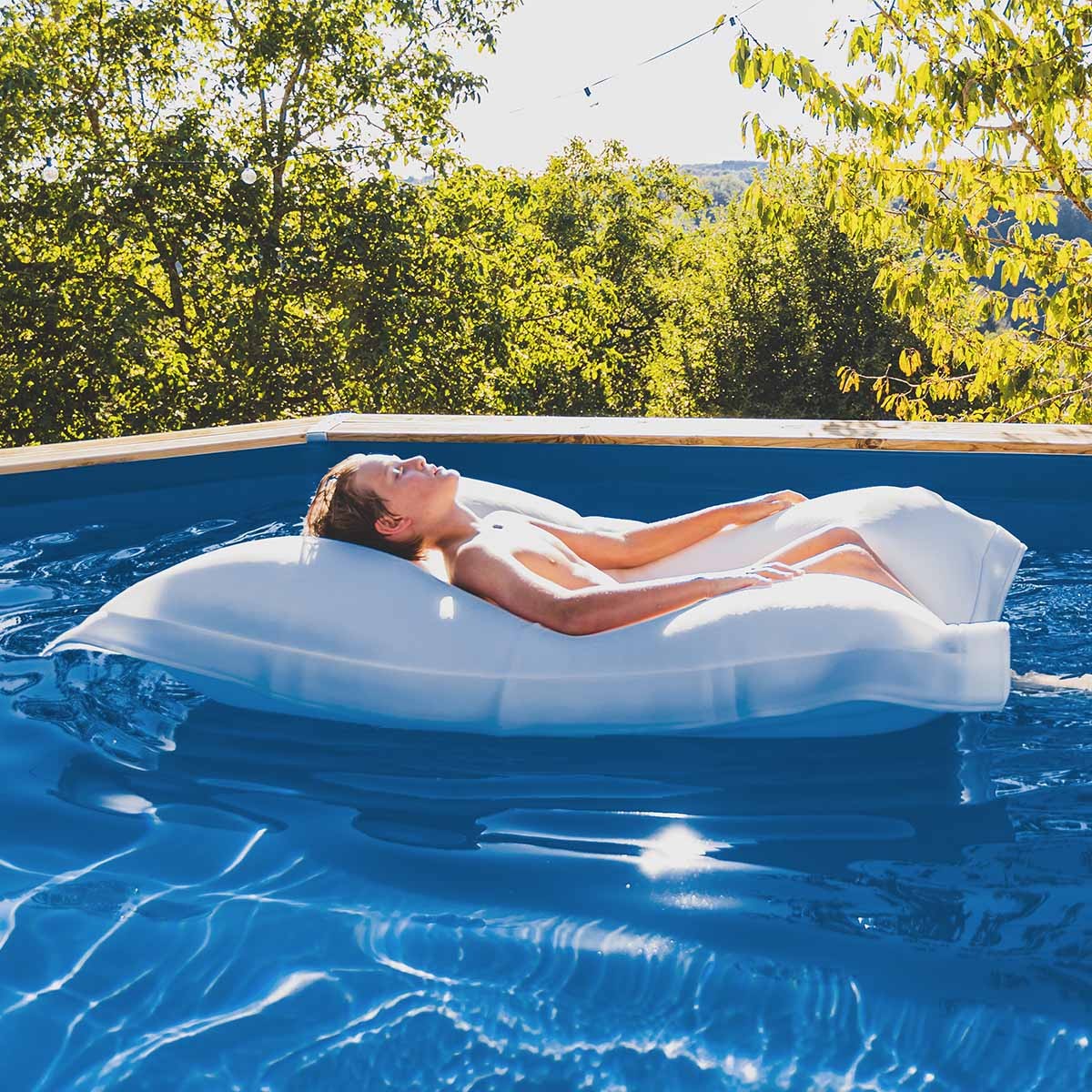 Pouf Piscine Blanc