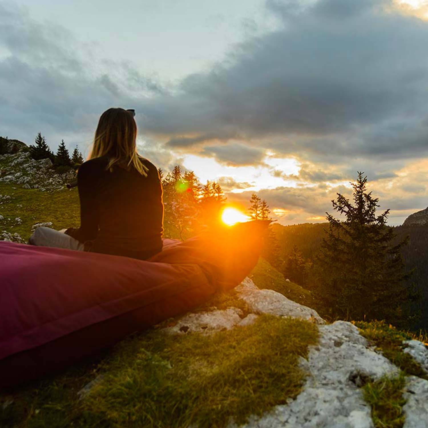Pouf Extérieur Orange IRON RAW