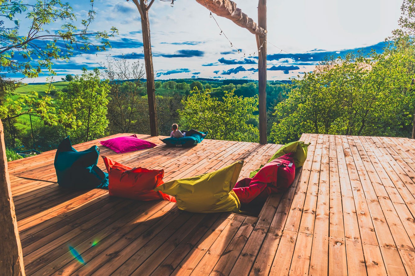 Pouf Extérieur Bleu Turquoise IRON RAW