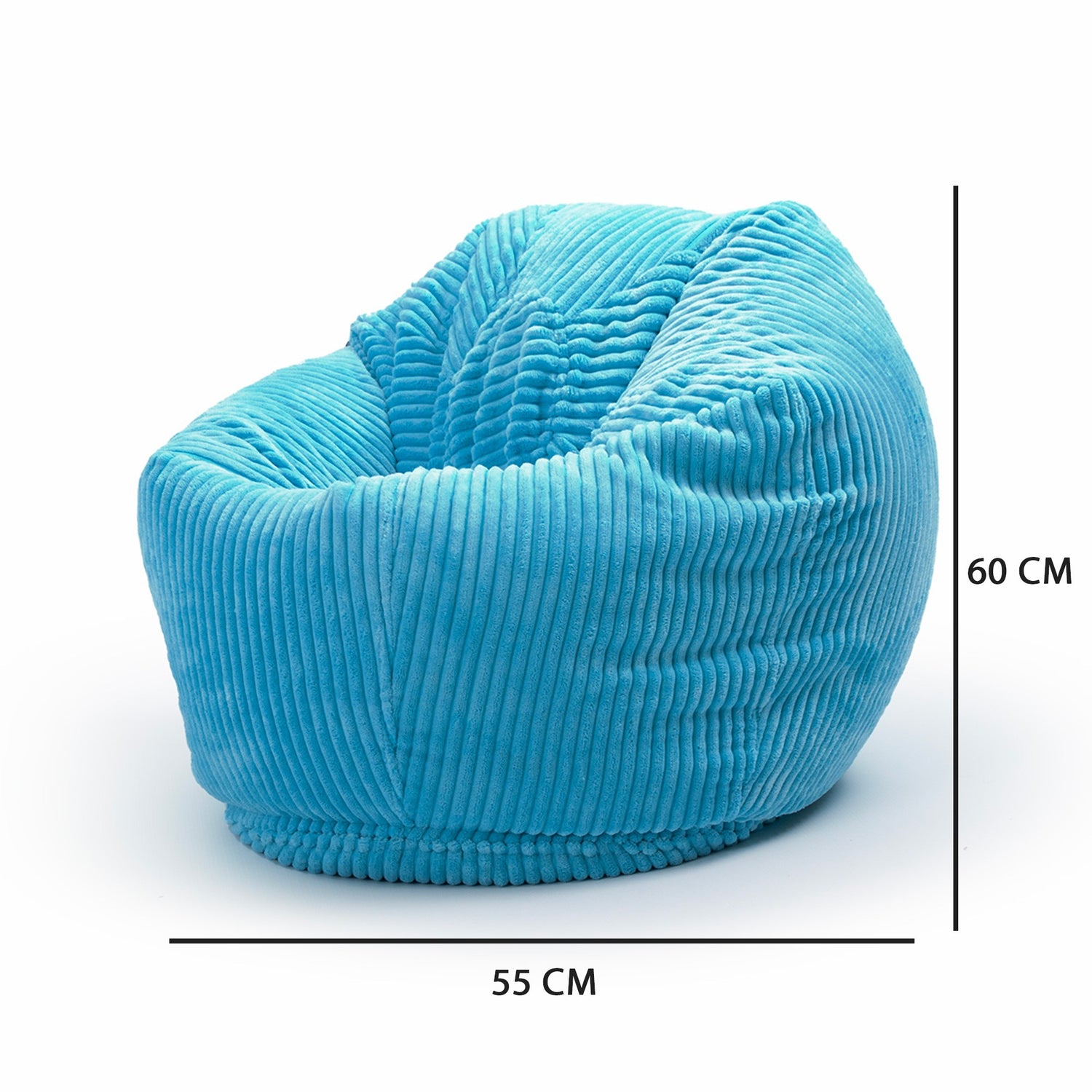 Pouf Poire Enfant Velours Côtelé Bleu Ciel