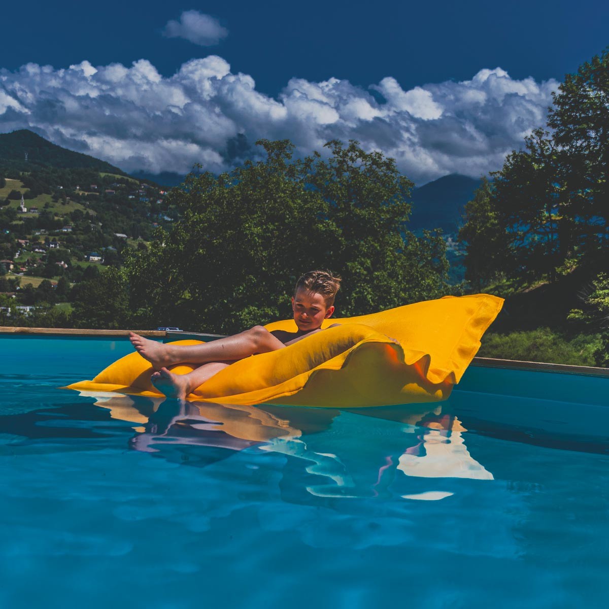 Pouf Piscine Jaune