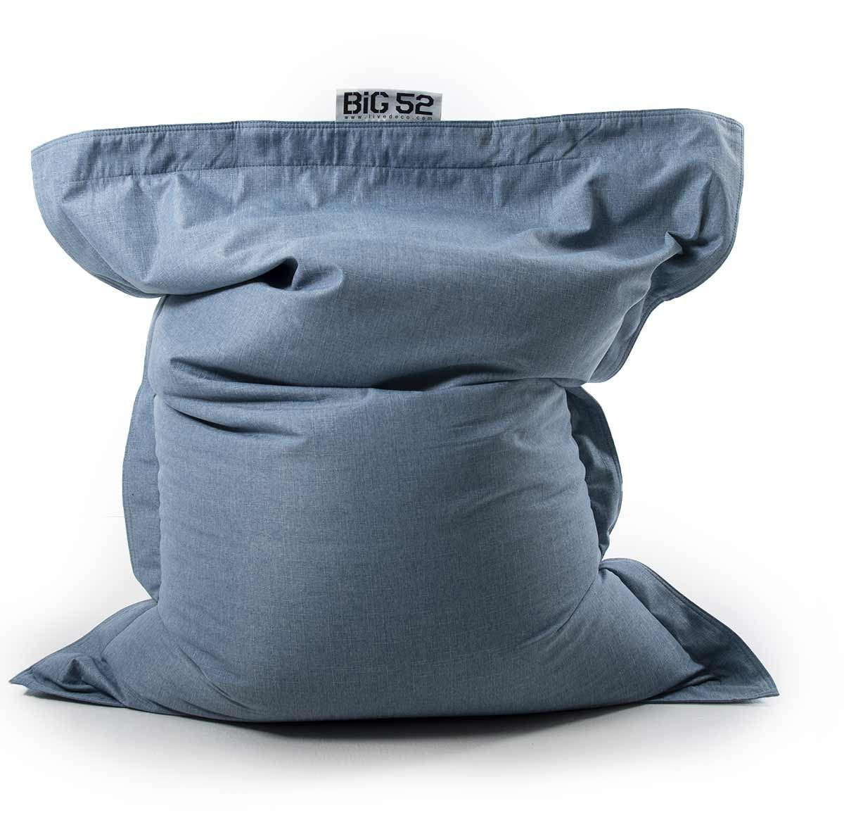 Pouf Lin Bleu Métal
