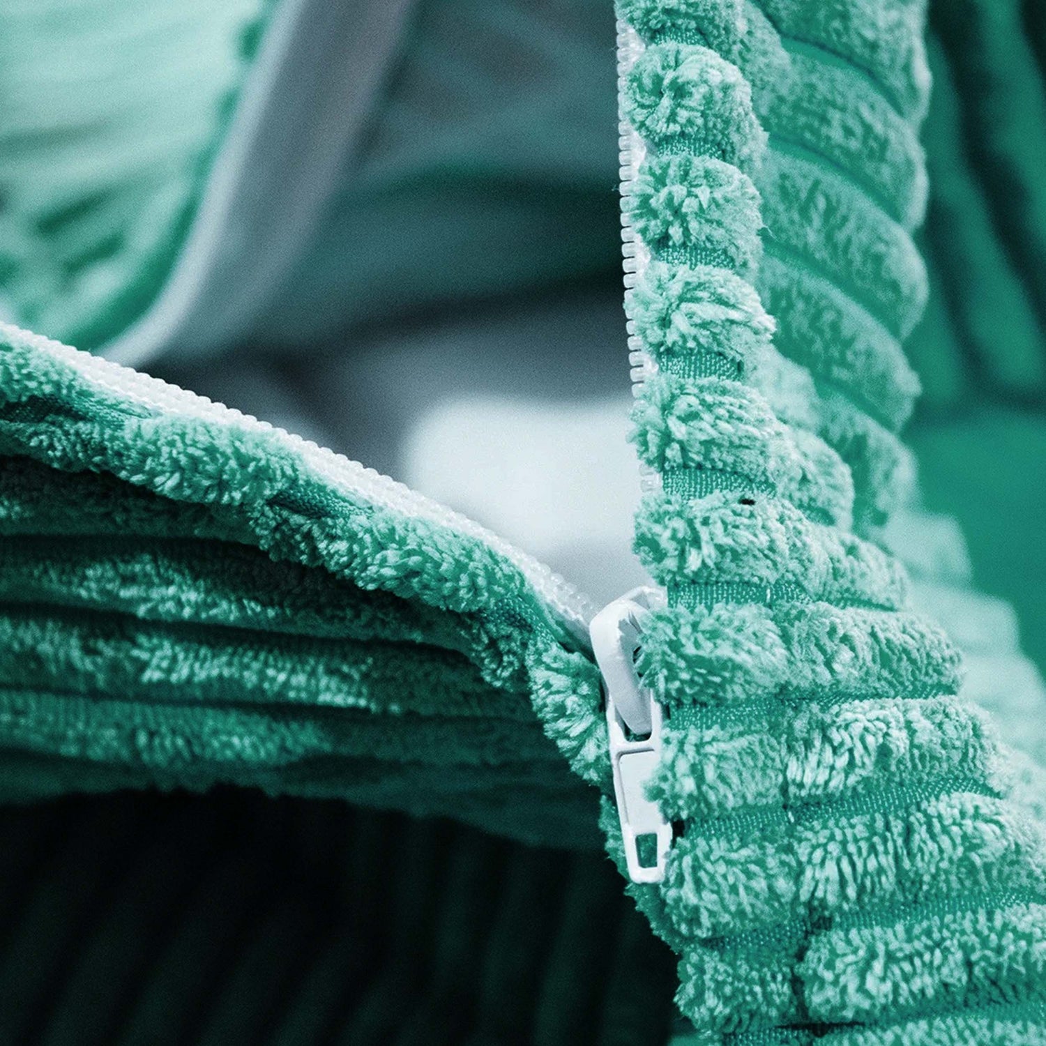 Pouf Poire Velours Côtelé Turquoise