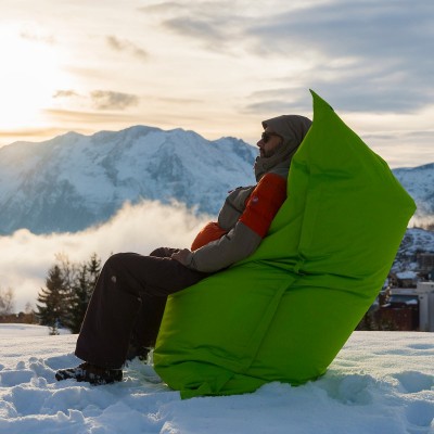 Pouf poltrona sacco XXL da esterno arancione. Pouf grande da giardino