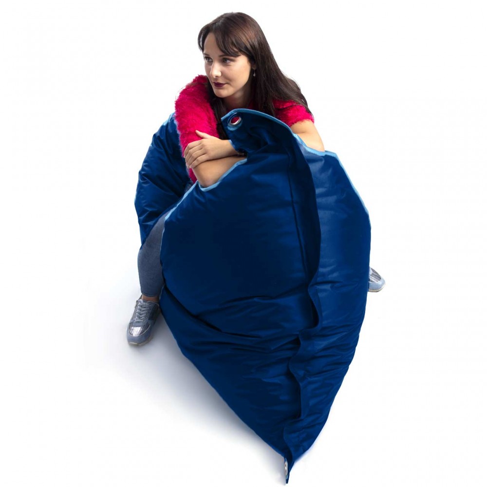 Pouf Gigante per esterno, Big Pouf Blu con imbottitura inclusa