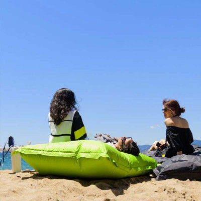 Pouf sacco da esterno xxl grande giallo da giardino. Pouf impermeabile