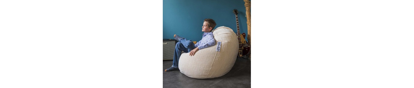 Corduroy Bean Bag Poufs - Round and Rectangular Shapes - Free Delivery