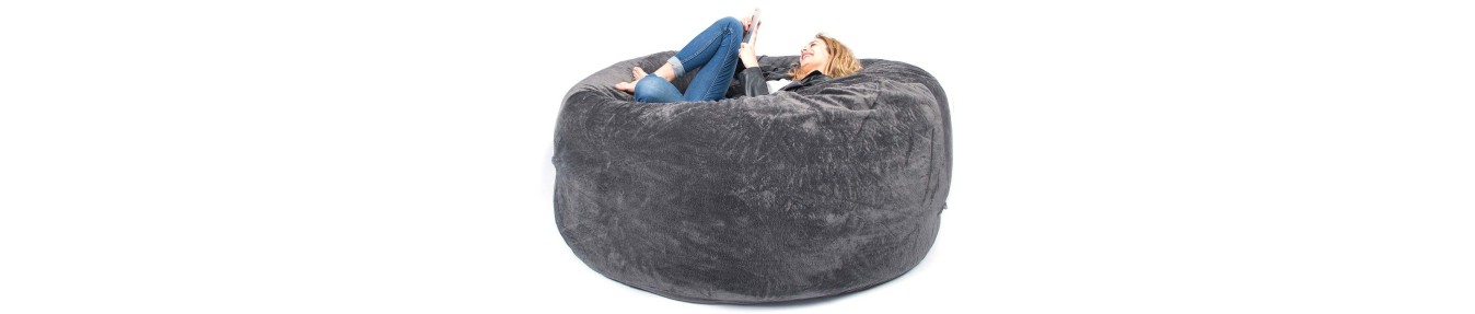 Giant Round BiG52 TiTAN Sofa Pouf in Short Polar Fur | Supreme Comfort Indoors!